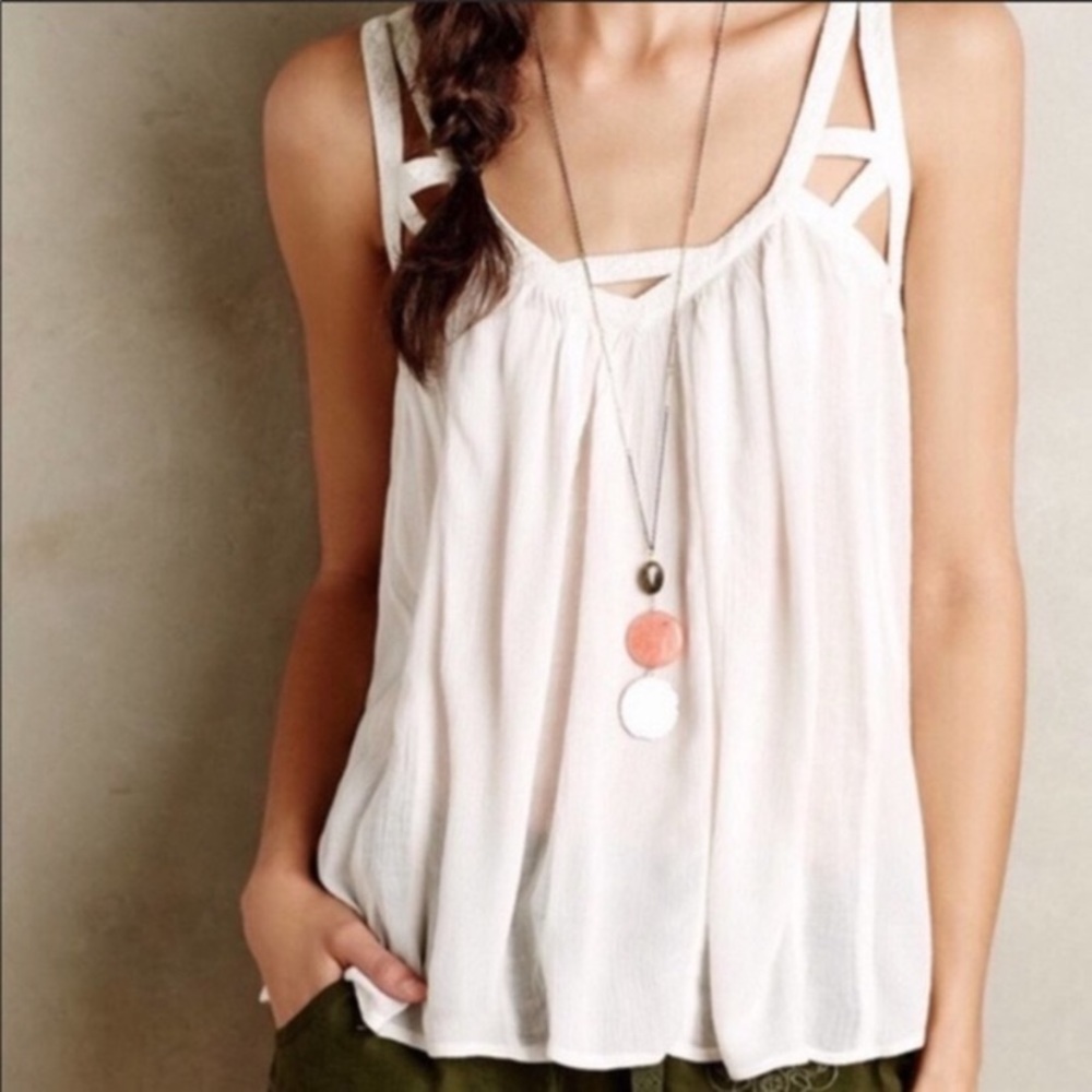 Anthro flowy strappy tank top
